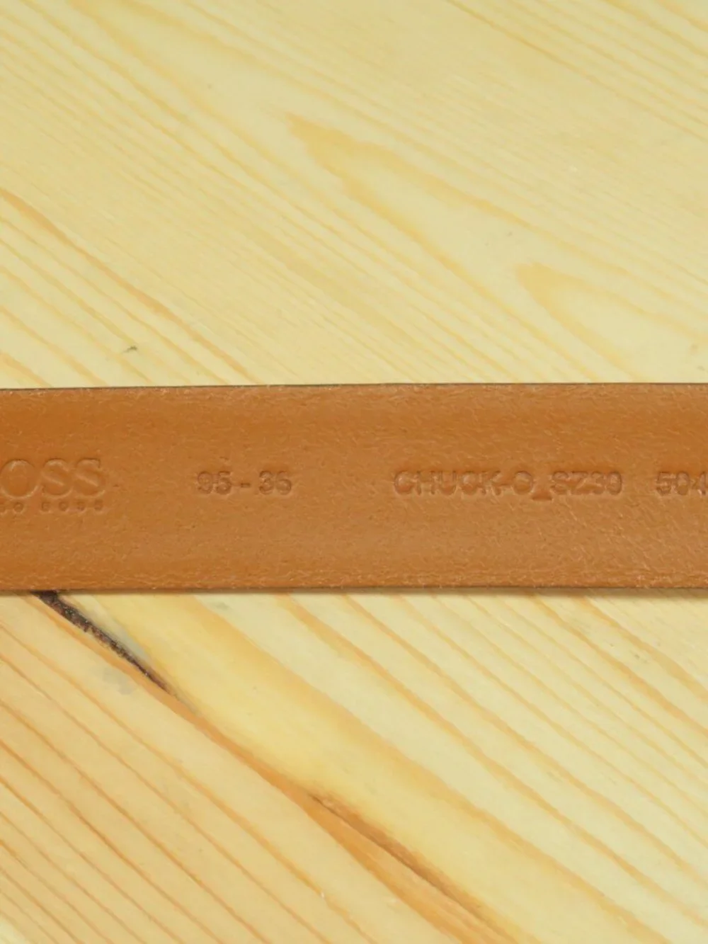 Hugo Boss Chuck-o Leather Dress Belt Mens 36 Light Tan